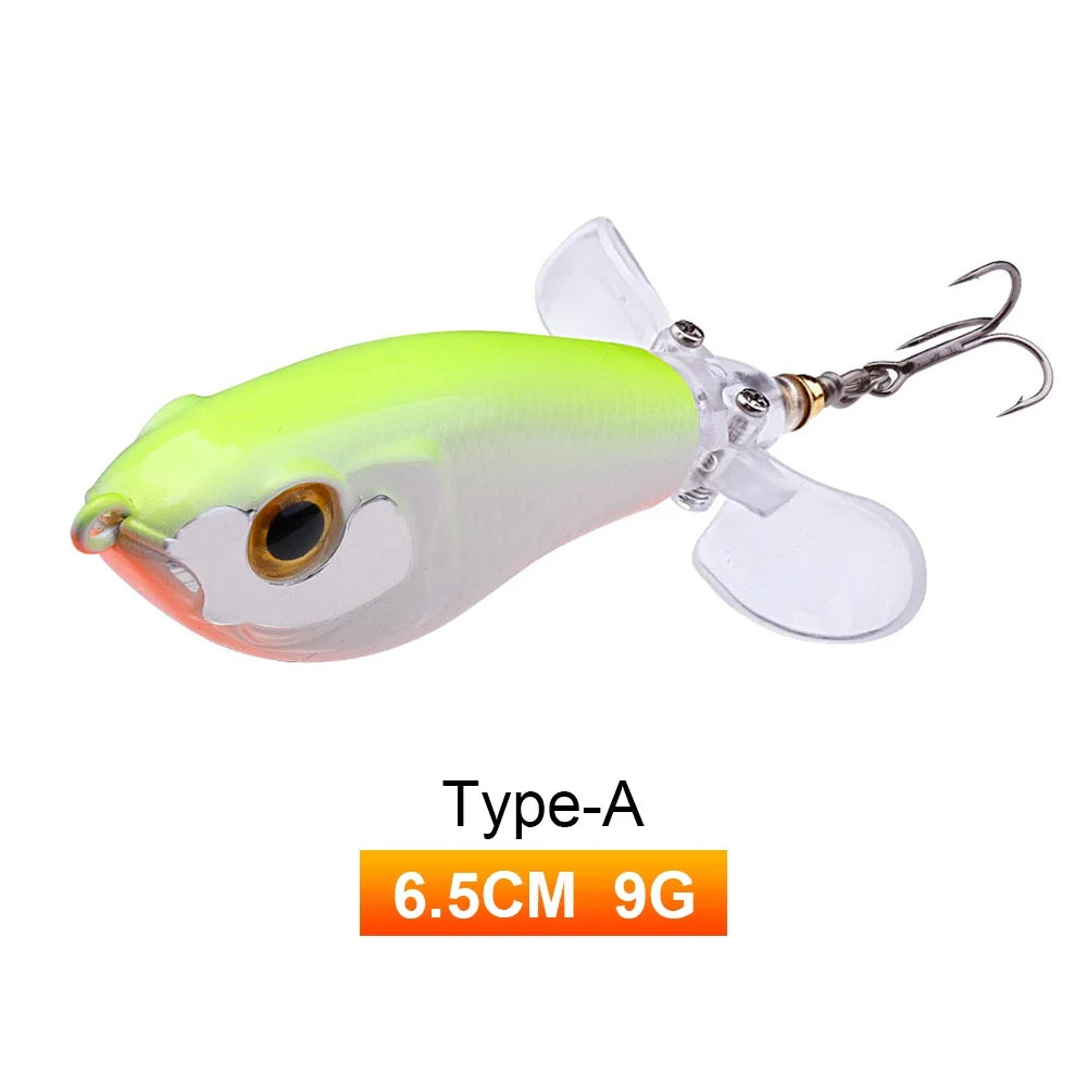 Whopper popper coloris chartreuse-blanc ventre orange, taille 65mm/9g