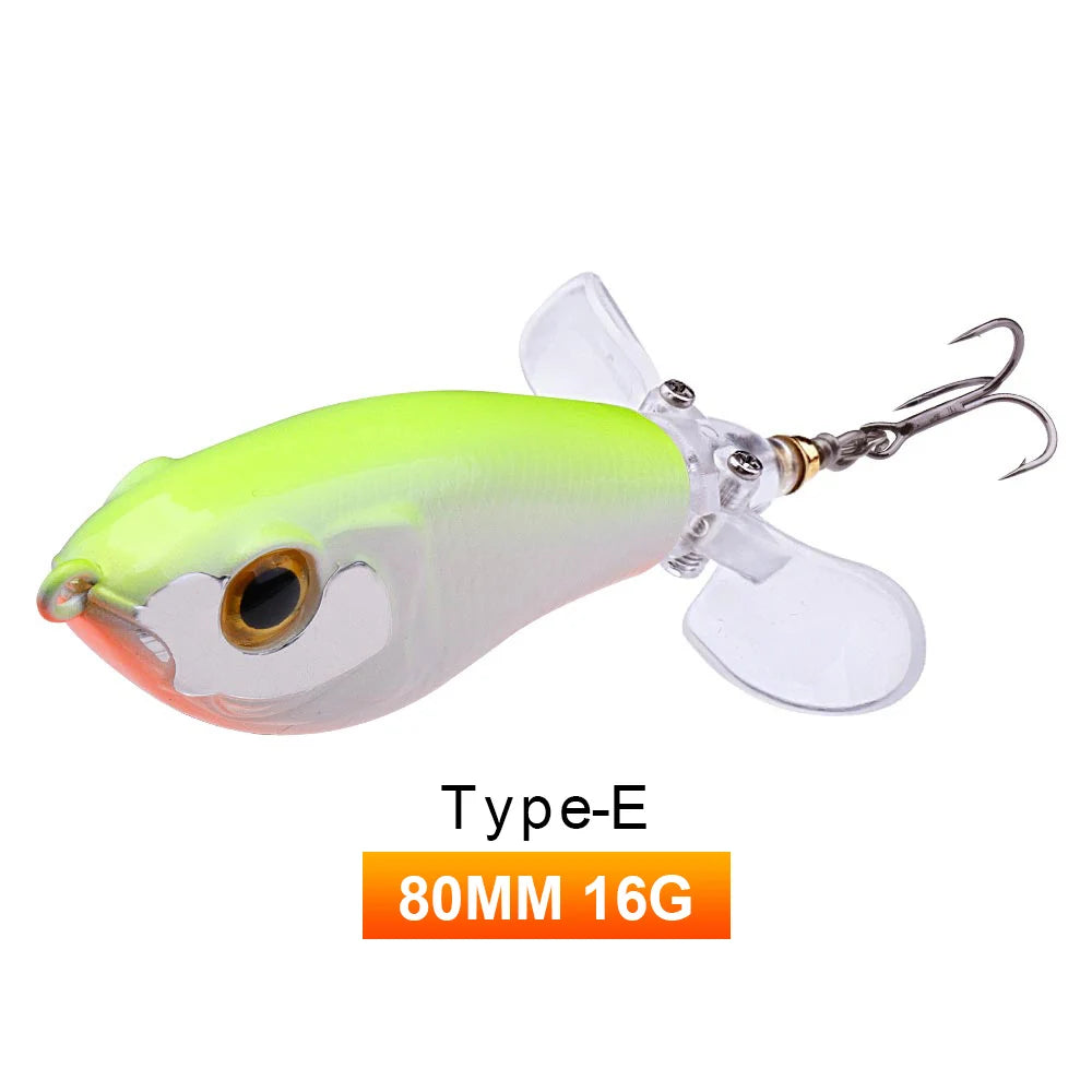 Whopper popper coloris chartreuse-blanc ventre orange, taille 80mm/16g
