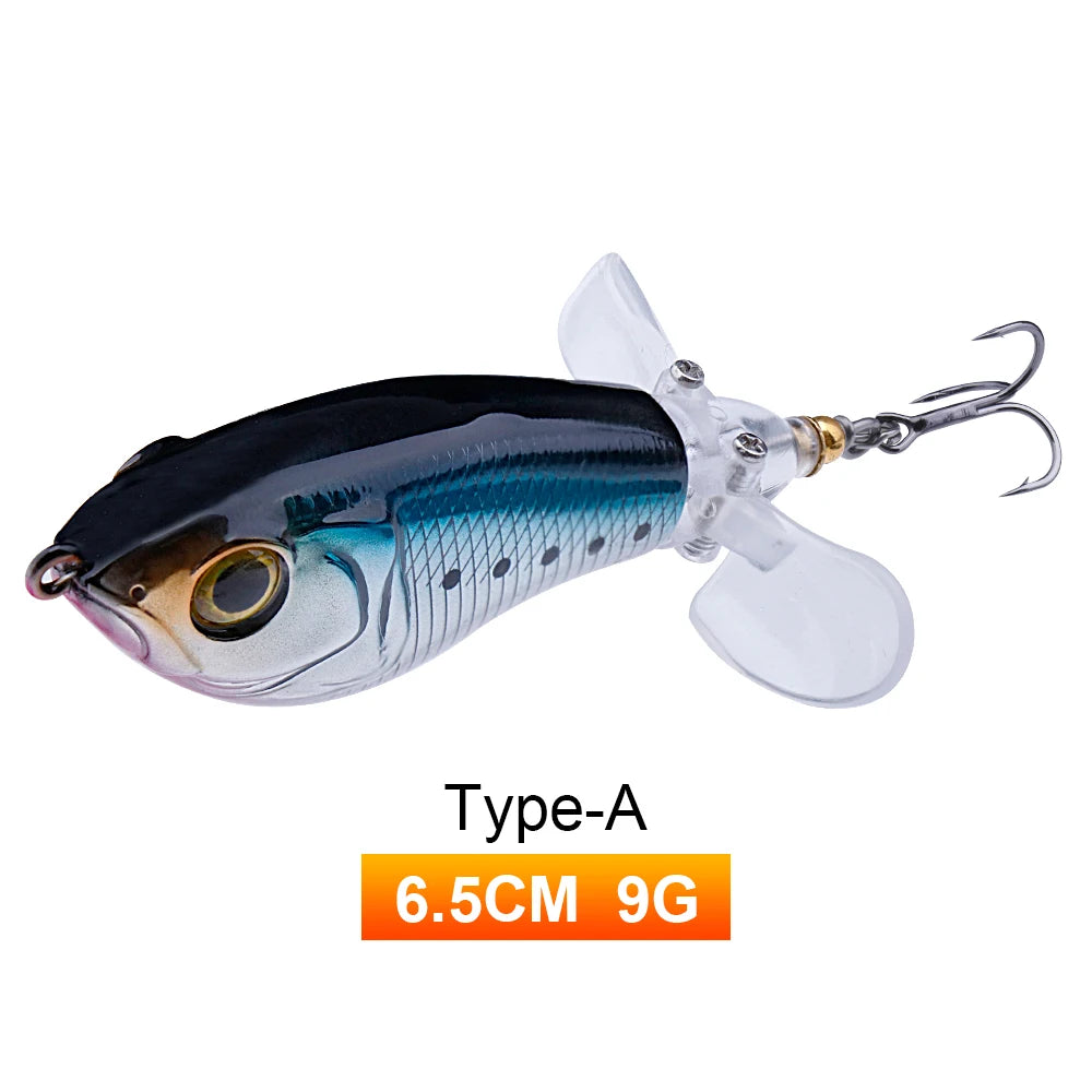 Whopper popper coloris noir-bleu argenté, taille 65mm/9g