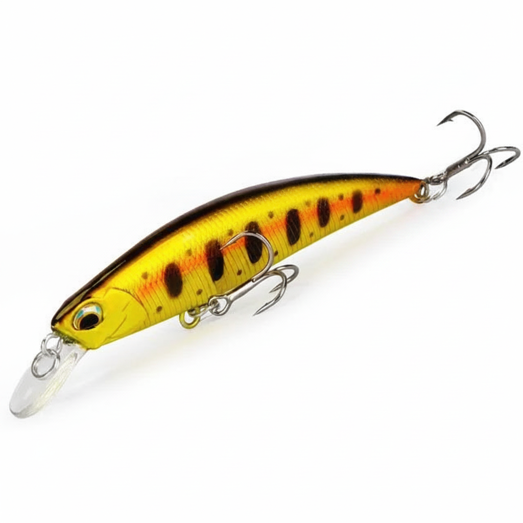 Poisson nageur coloris doré orangé, packshot studio sur fond blanc.