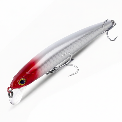 Poisson nageur suspendant, coloris rouge tête, vue studio