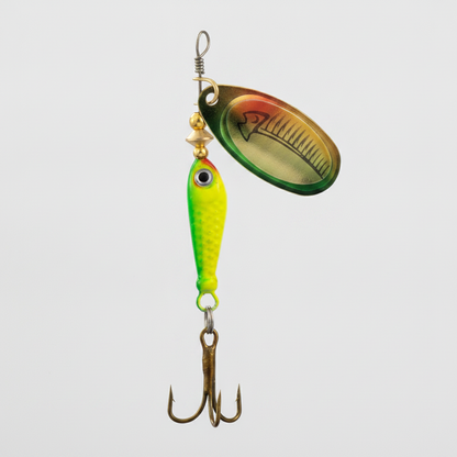 Cuillère LUSHAZER coloris vert fluo, vue studio sur fond blanc