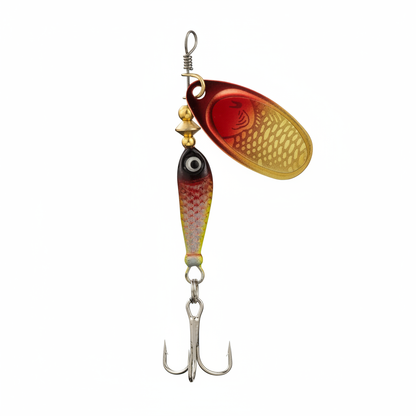 Cuillère LUSHAZER coloris rouge-doré (variante 2), vue studio sur fond blanc