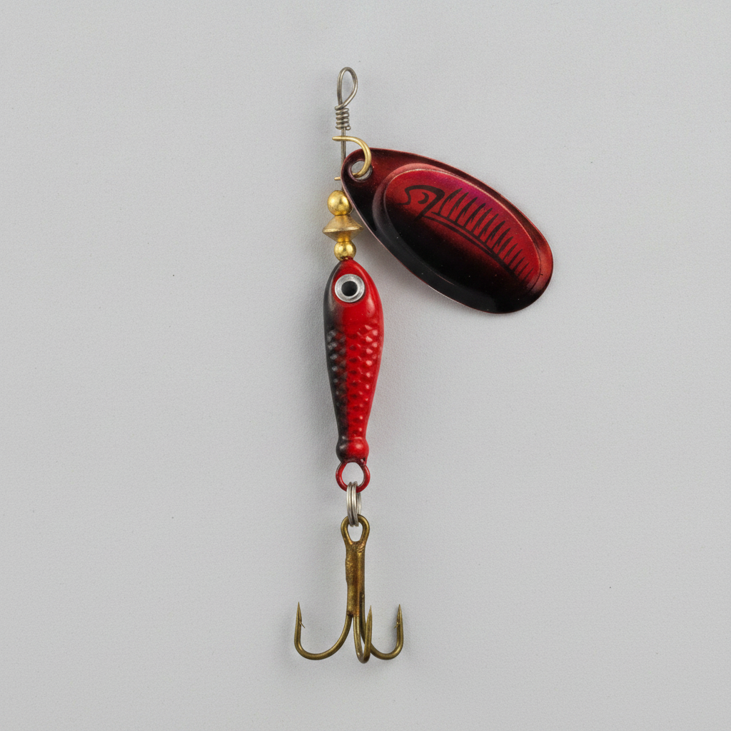 Cuillère LUSHAZER coloris rouge foncé marbré, vue studio sur fond blanc