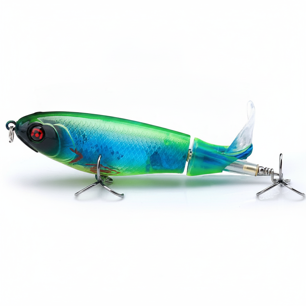 Whopper popper TREHOOK coloris doré-noir tigré, taille 100mm/17g, vue studio sur fond blanc