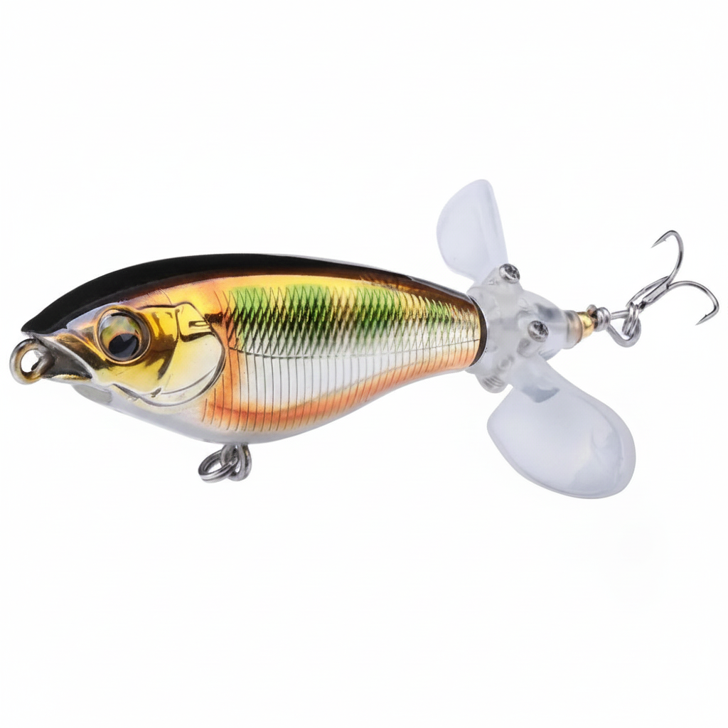 Whopper popper TREHOOK coloris rouge-argenté, taille 68mm/7g, vue studio sur fond blanc