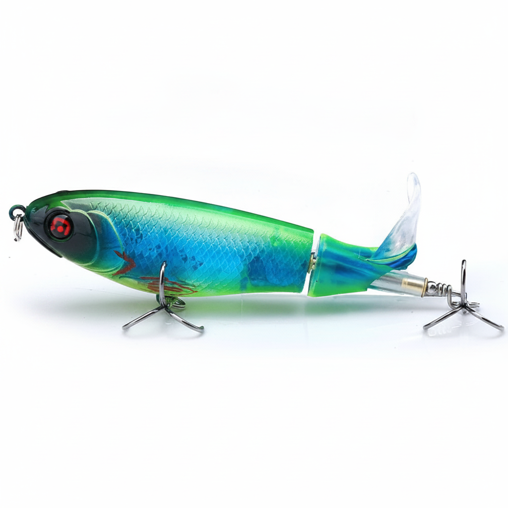 Whopper popper TREHOOK coloris doré-noir tigré, taille 100mm/17g, vue studio sur fond blanc