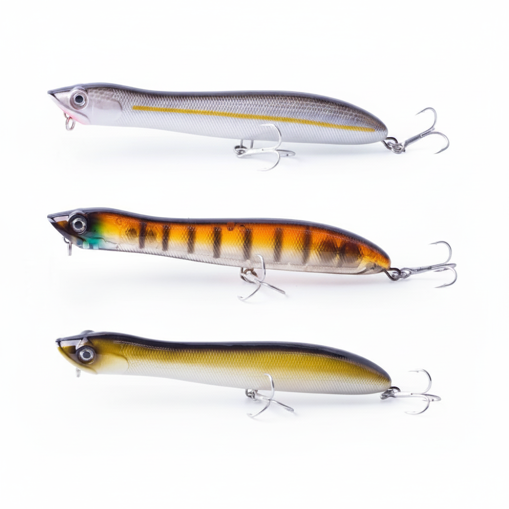 Boîte de 3 pencil poppers coloris bleu rosé, olive tacheté et jaune-orangé, vue studio sur fond blanc